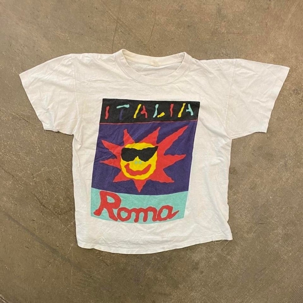 Vintage Rome Italy Sunshine 80s Single Stitch Promo Tourist T-Shirt Size M